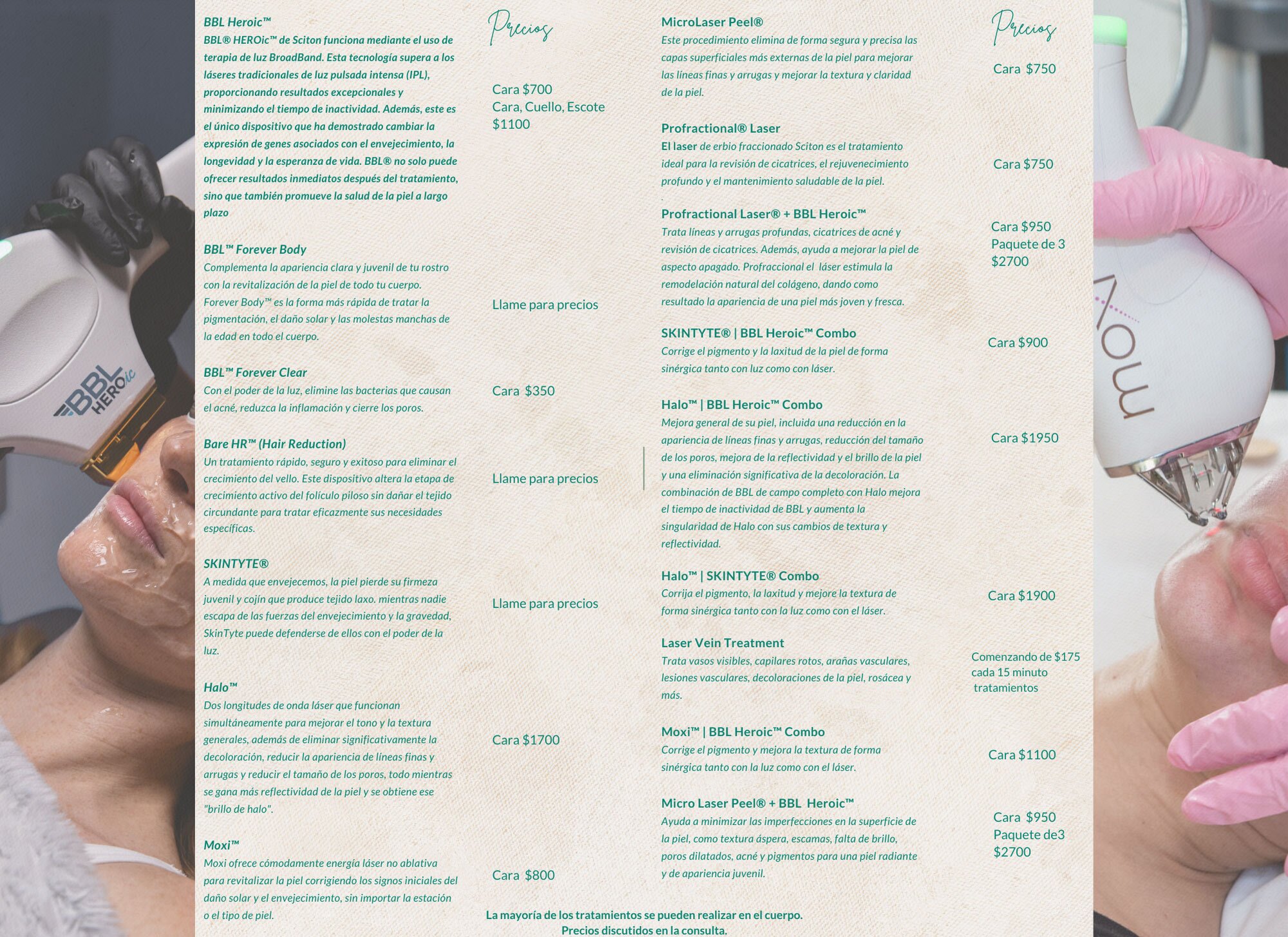 Laser Menu Spanish